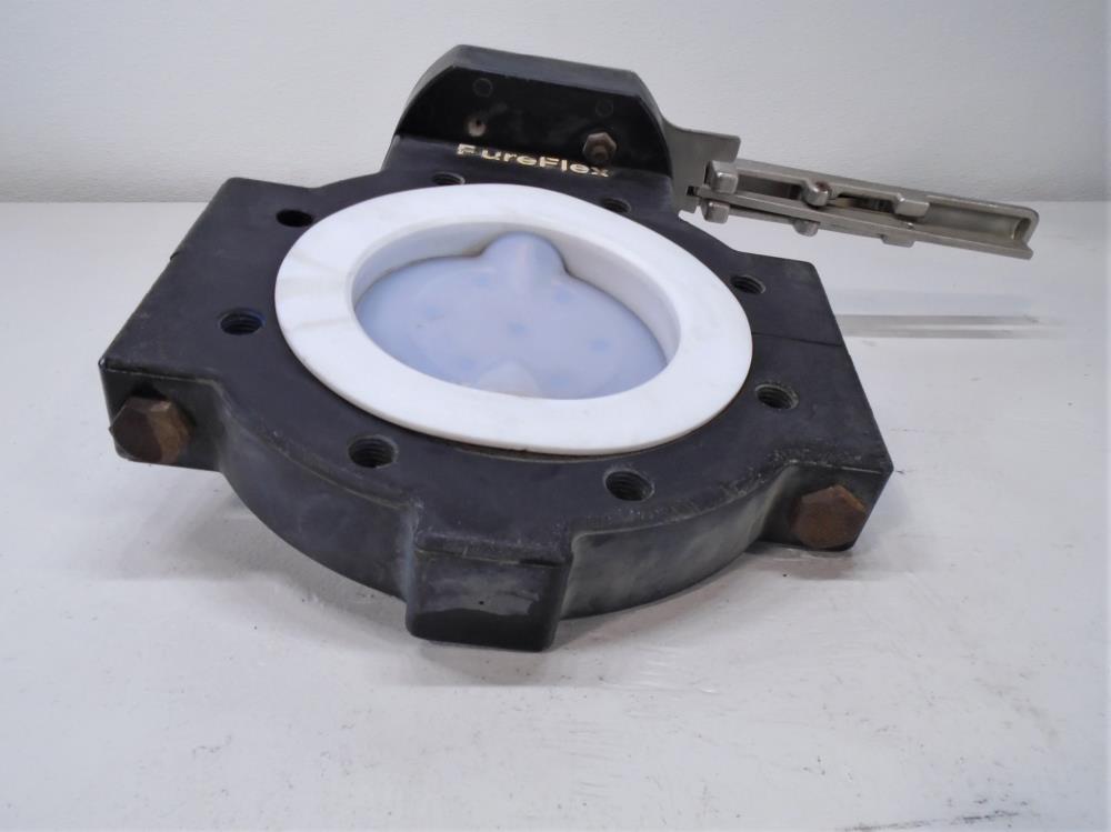 PureFlex 6" 150# PTFE Butterfly Valve, SI Disc, PFA Trim, 80006LC11TS2